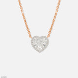 Heart Halo Diamond Pendant 14K White Gold
