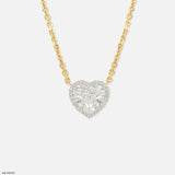 Heart Halo Diamond Pendant 14K White Gold