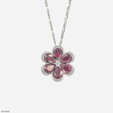 The Garnet Bloom  Pendants 14K Yellow Gold