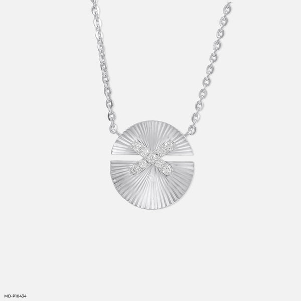 Sun X Pendants 14K White Gold