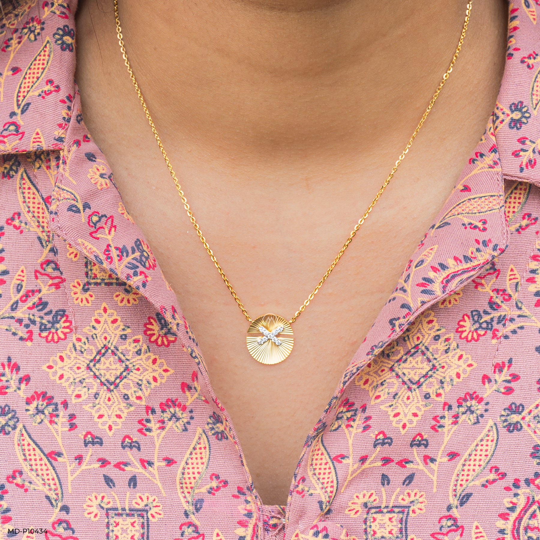 Sun X Pendants 14K Yellow Gold