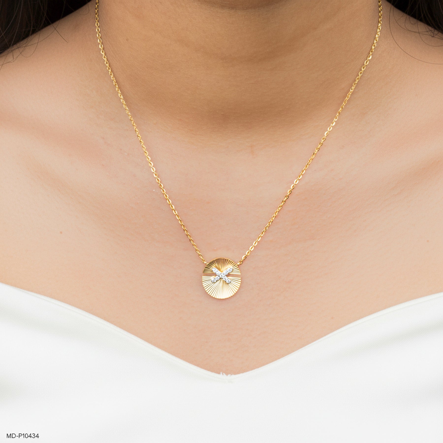 Sun X Pendants 9K Yellow Gold