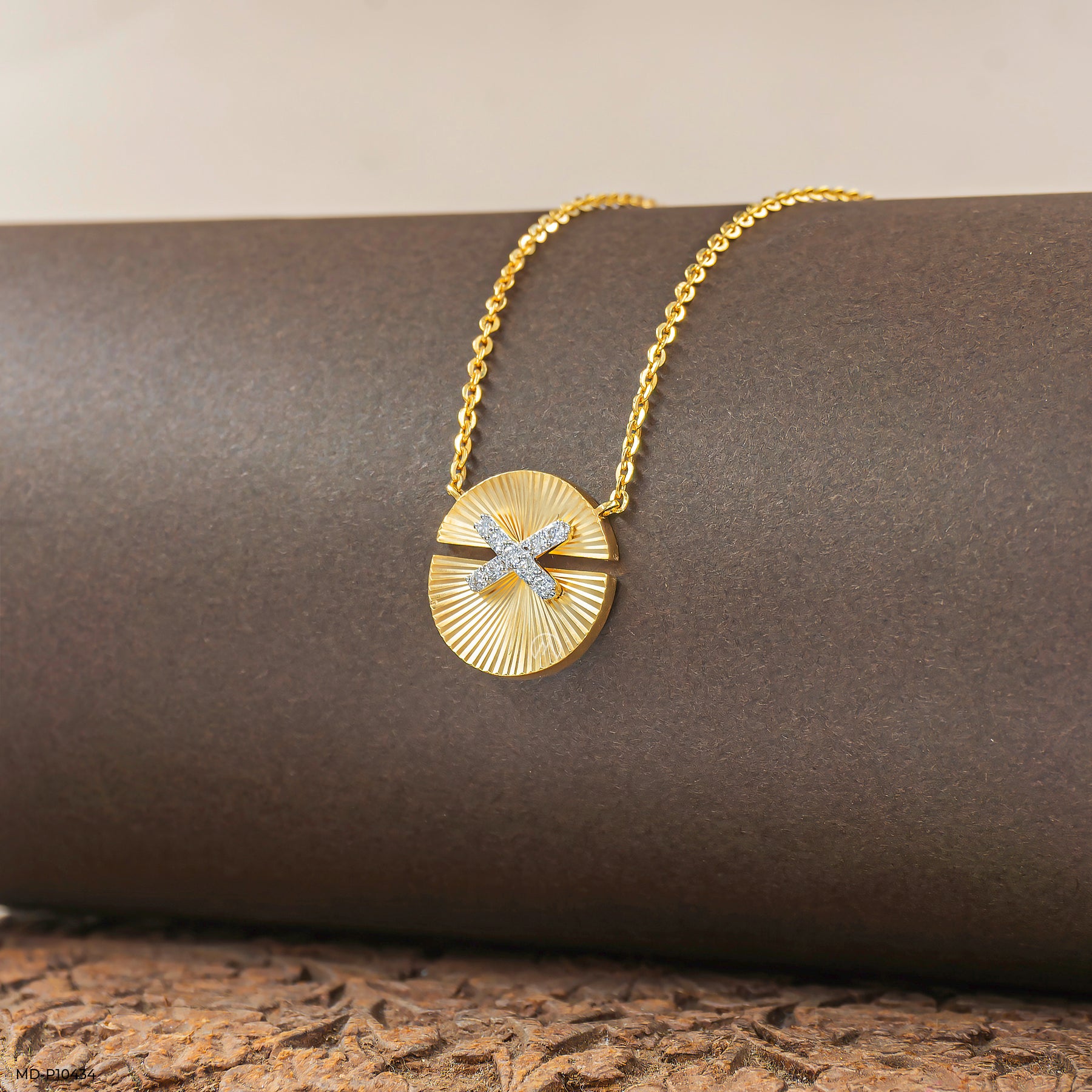 Sun X Pendants 14K Yellow Gold