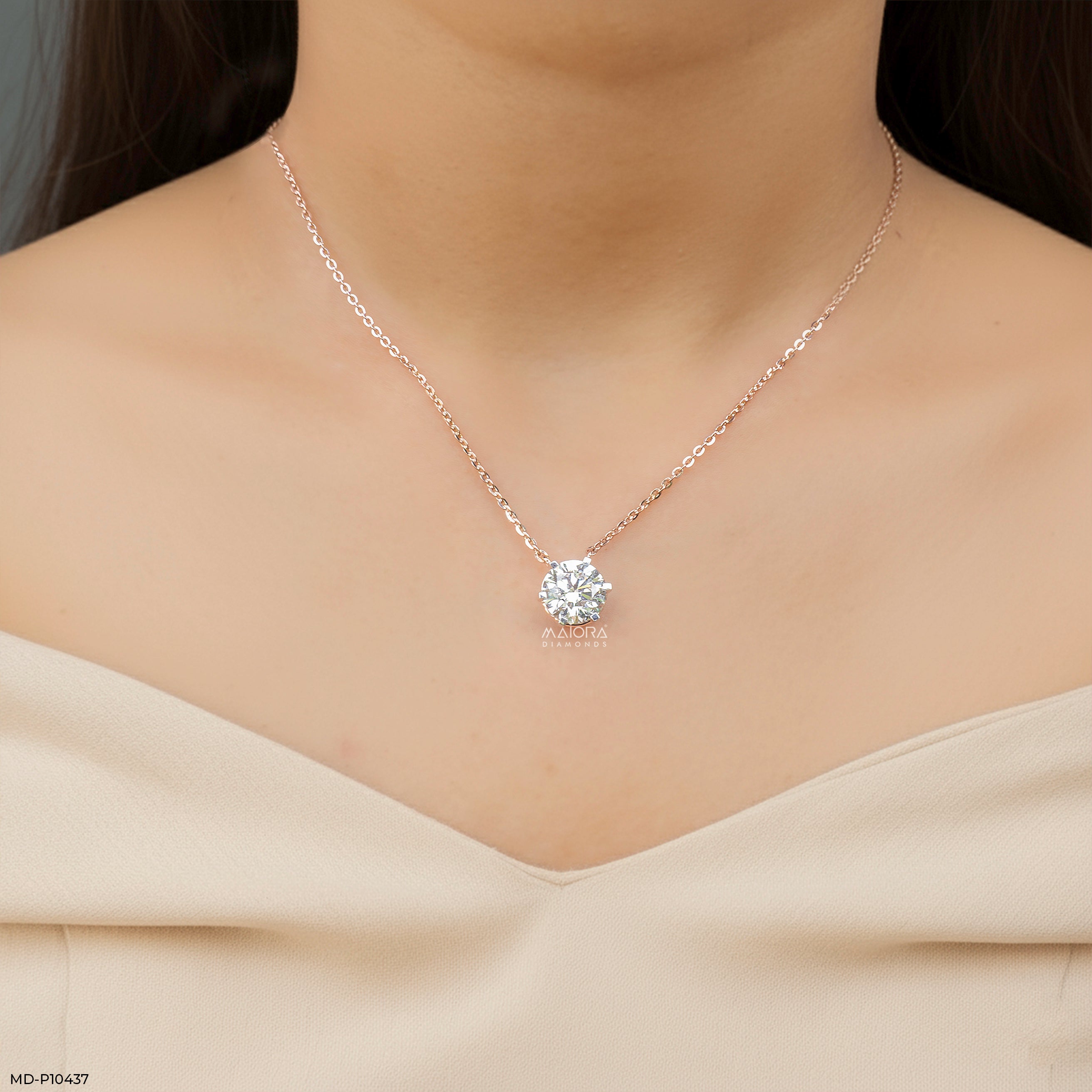 Classic Solitaire Diamond Pendant 9K Yellow Gold