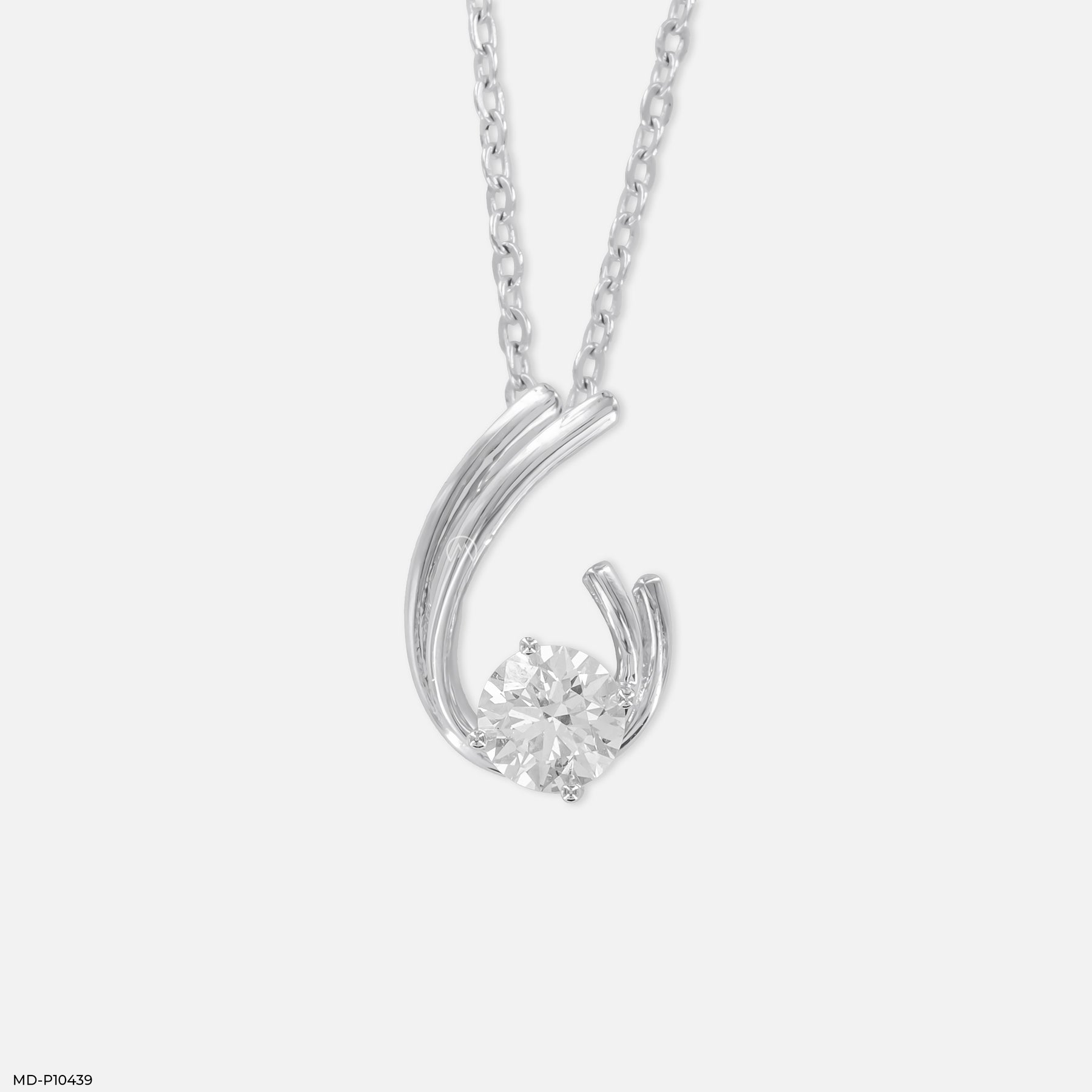 0.75 Carat Round Solitaire Elara Pendant 14K White Gold
