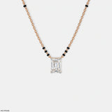 Emerald Solitaire Diamond Mangalsutra 9K Yellow Gold