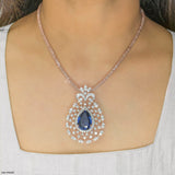 Royal Blue Drop Pendant 14K Yellow Gold