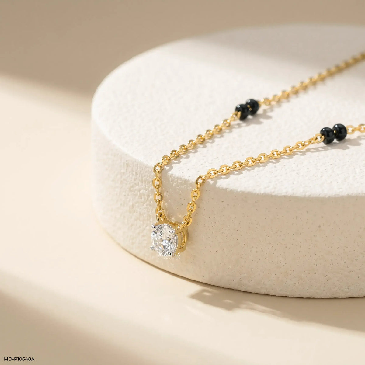 Morden Round Solitaire Diamond Mangalsutra