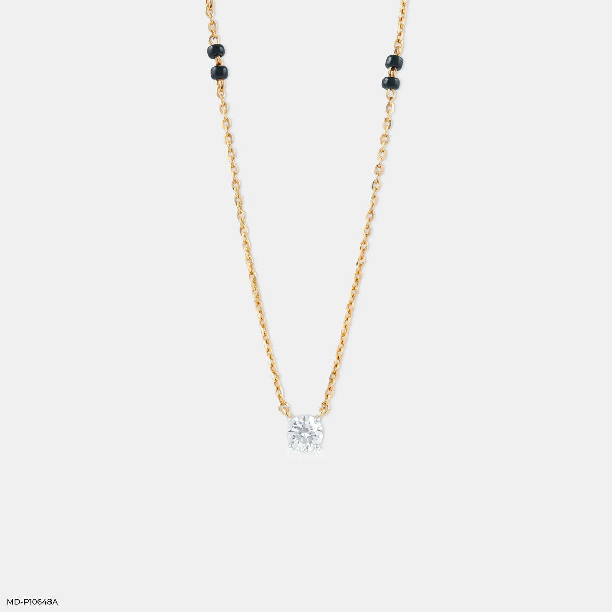 Morden Round Solitaire Diamond Mangalsutra