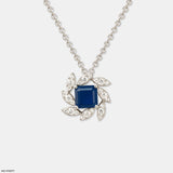 Sapphire Bloom Pendant 14K White Gold