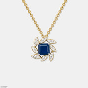 Sapphire Bloom Pendant 9K Yellow Gold