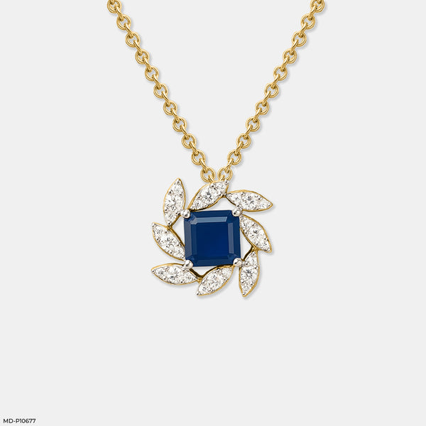 Sapphire Bloom Pendant 18K Yellow Gold