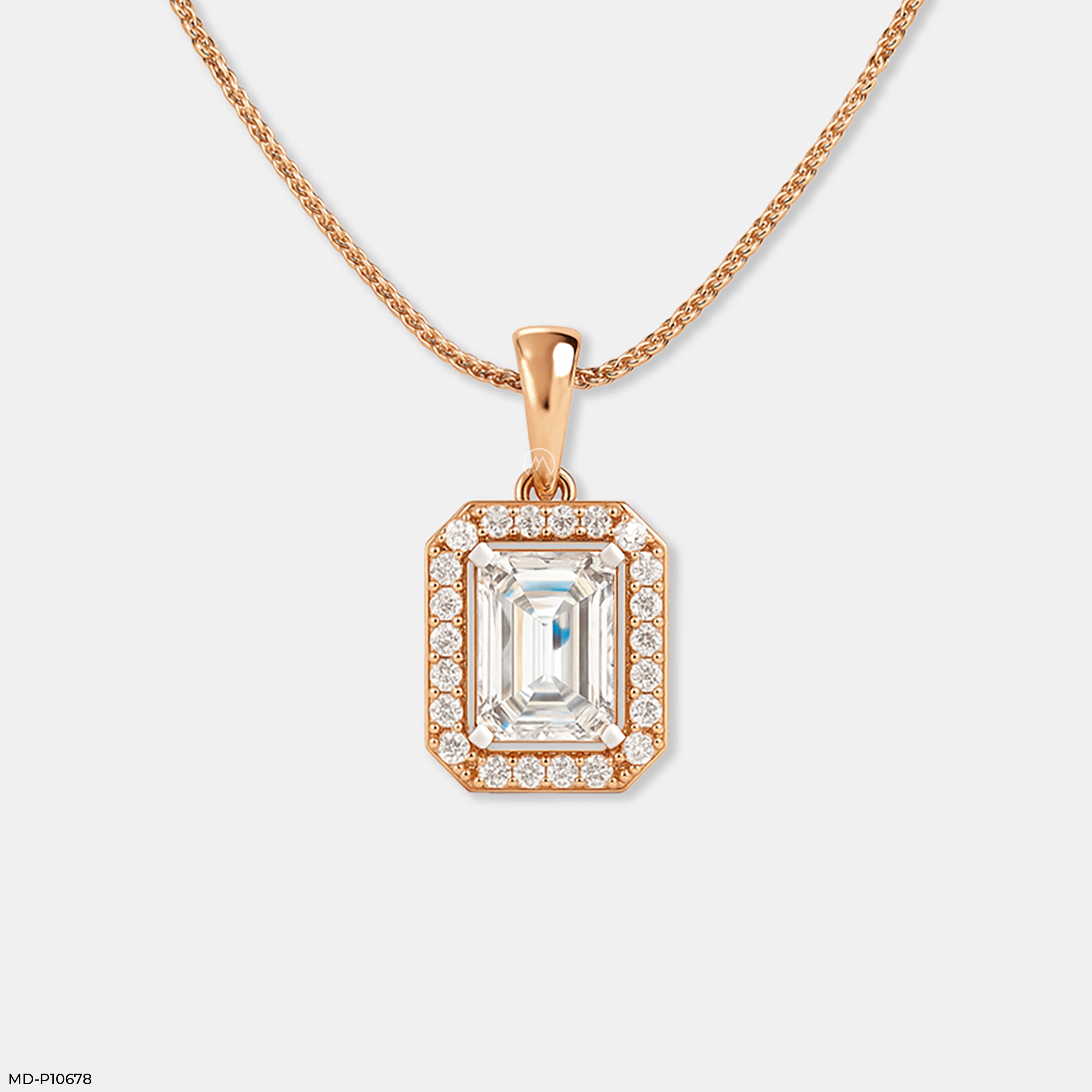Emerald Glow Pendant 9K Rose Gold