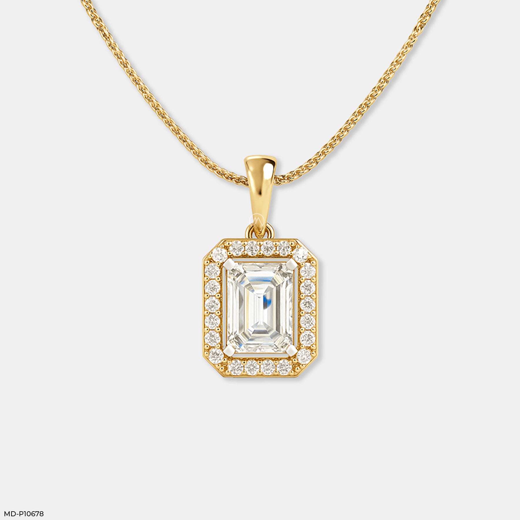 Emerald Glow Pendant 14K Yellow Gold