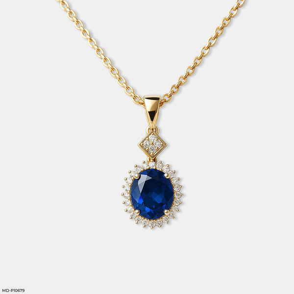 Royal Oval Bloom Pendant 14K Yellow Gold