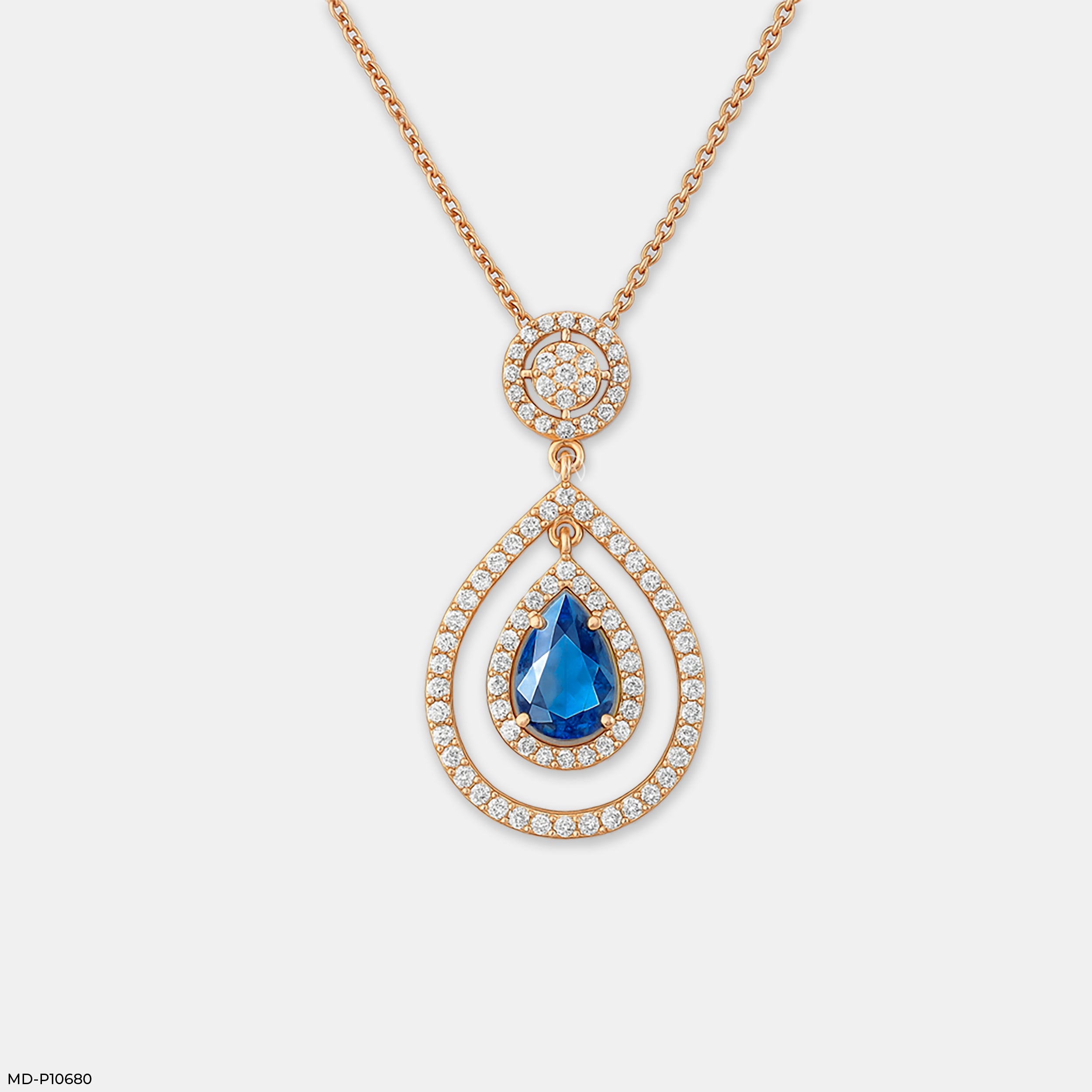 Teardrop Cascade Pendant 14K Rose Gold