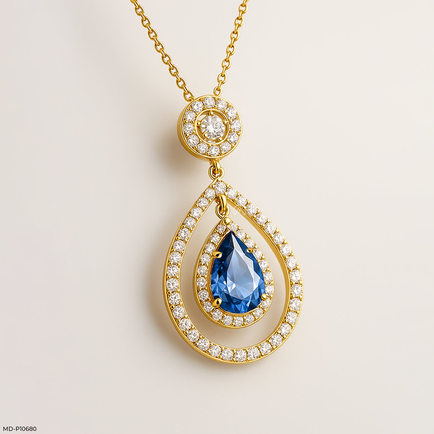 Teardrop Cascade Pendant 9K Yellow Gold