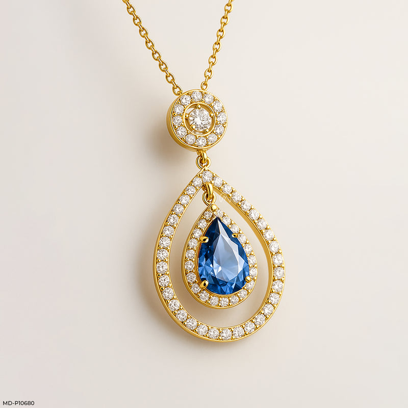 Teardrop Cascade Pendant 14K Yellow Gold