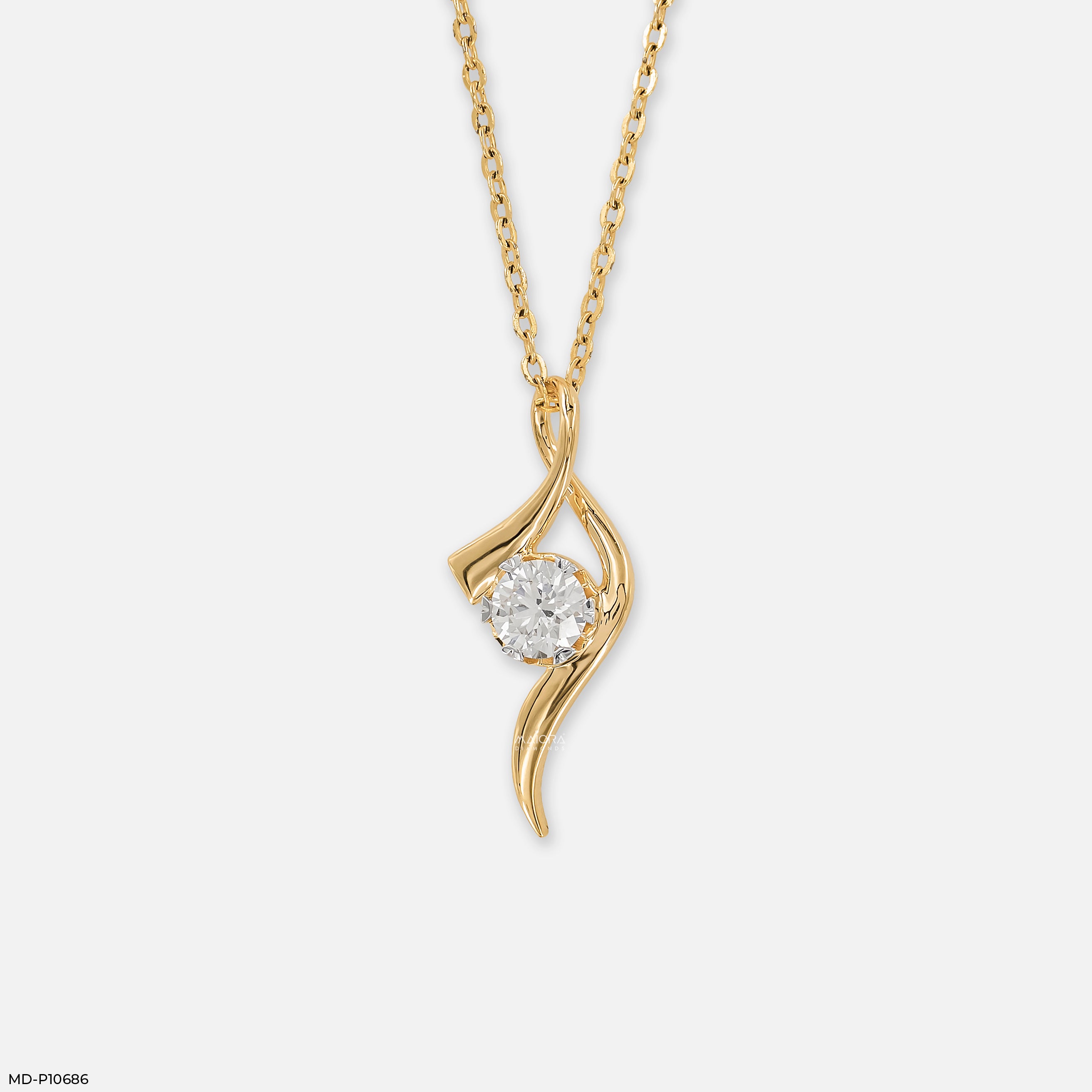 Solitaire Wave Pendant