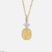 Golden Radiance Diamond Pendant 14K Yellow Gold