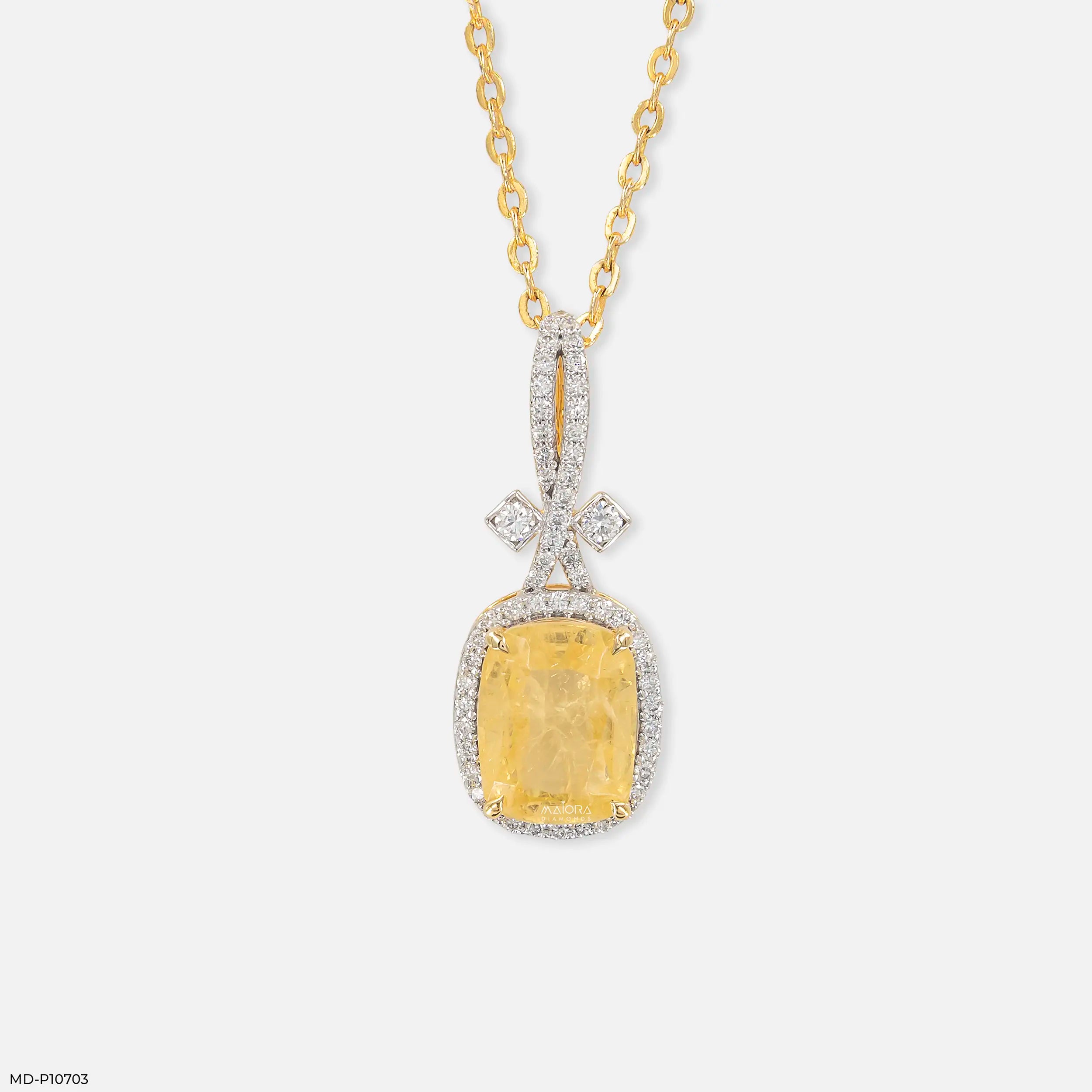 Golden Radiance Diamond Pendant 9K Yellow Gold