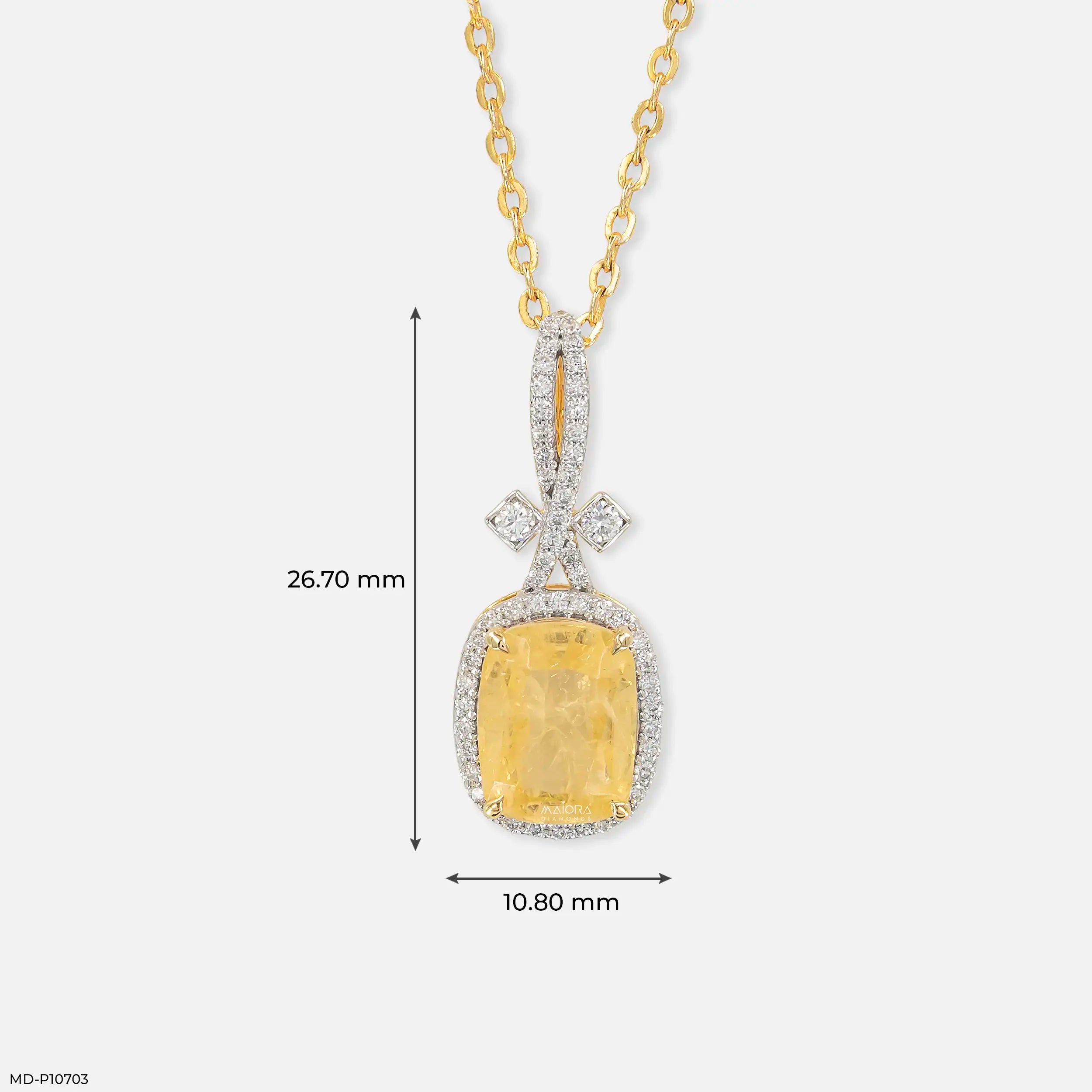 Golden Radiance Diamond Pendant 14K Yellow Gold