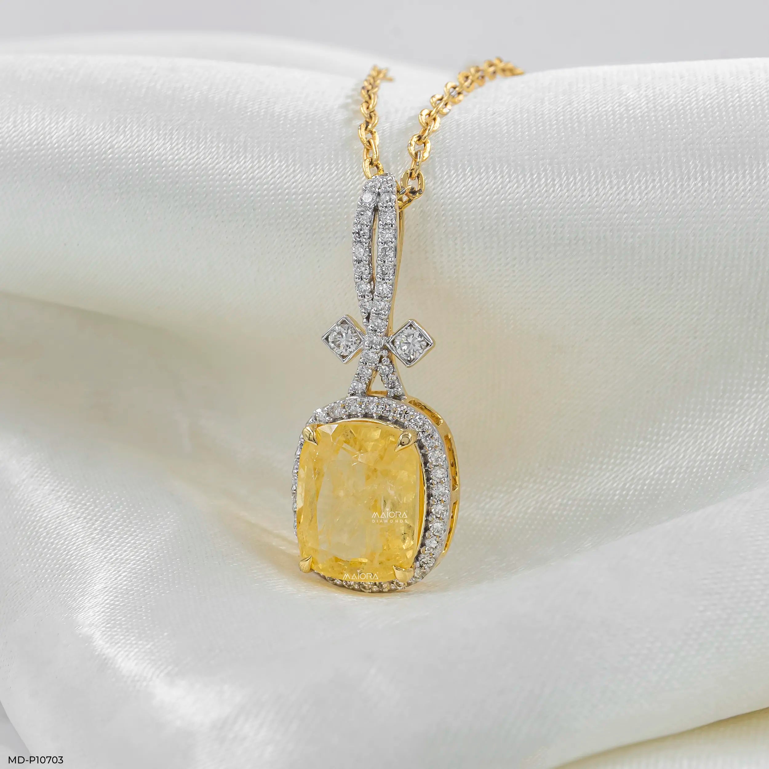 Golden Radiance Diamond Pendant 14K Yellow Gold