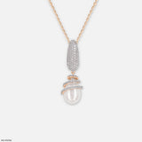 Elegant Spiral Diamond Pendant 9K White Gold