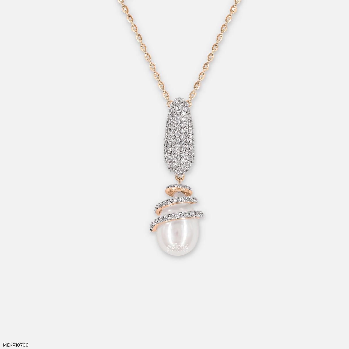 Elegant Spiral Diamond Pendant