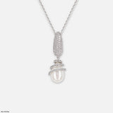 Elegant Spiral Diamond Pendant 9K White Gold