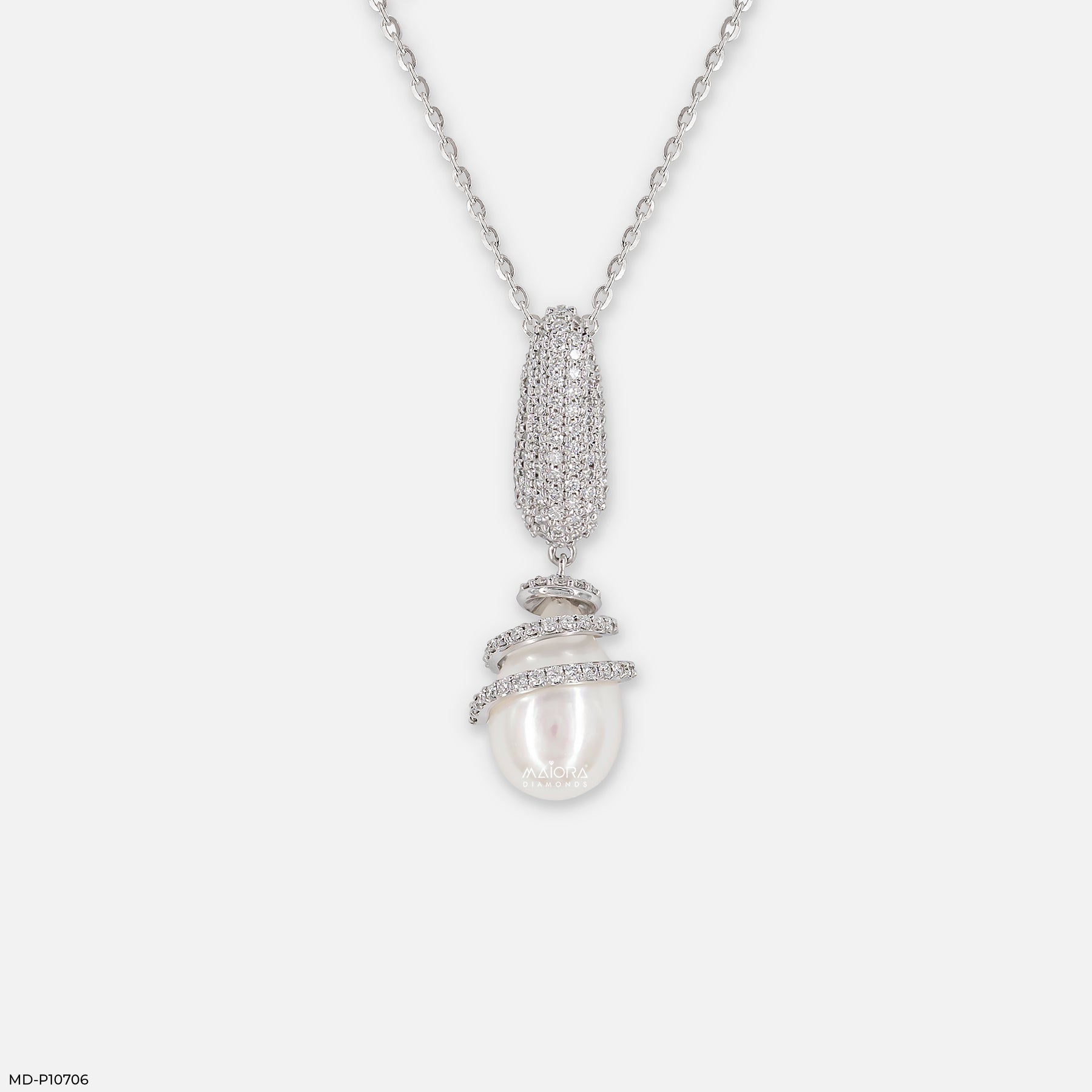 Elegant Spiral Diamond Pendant