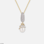 Elegant Spiral Diamond Pendant 18K Yellow Gold