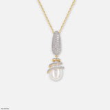 Elegant Spiral Diamond Pendant 9K White Gold
