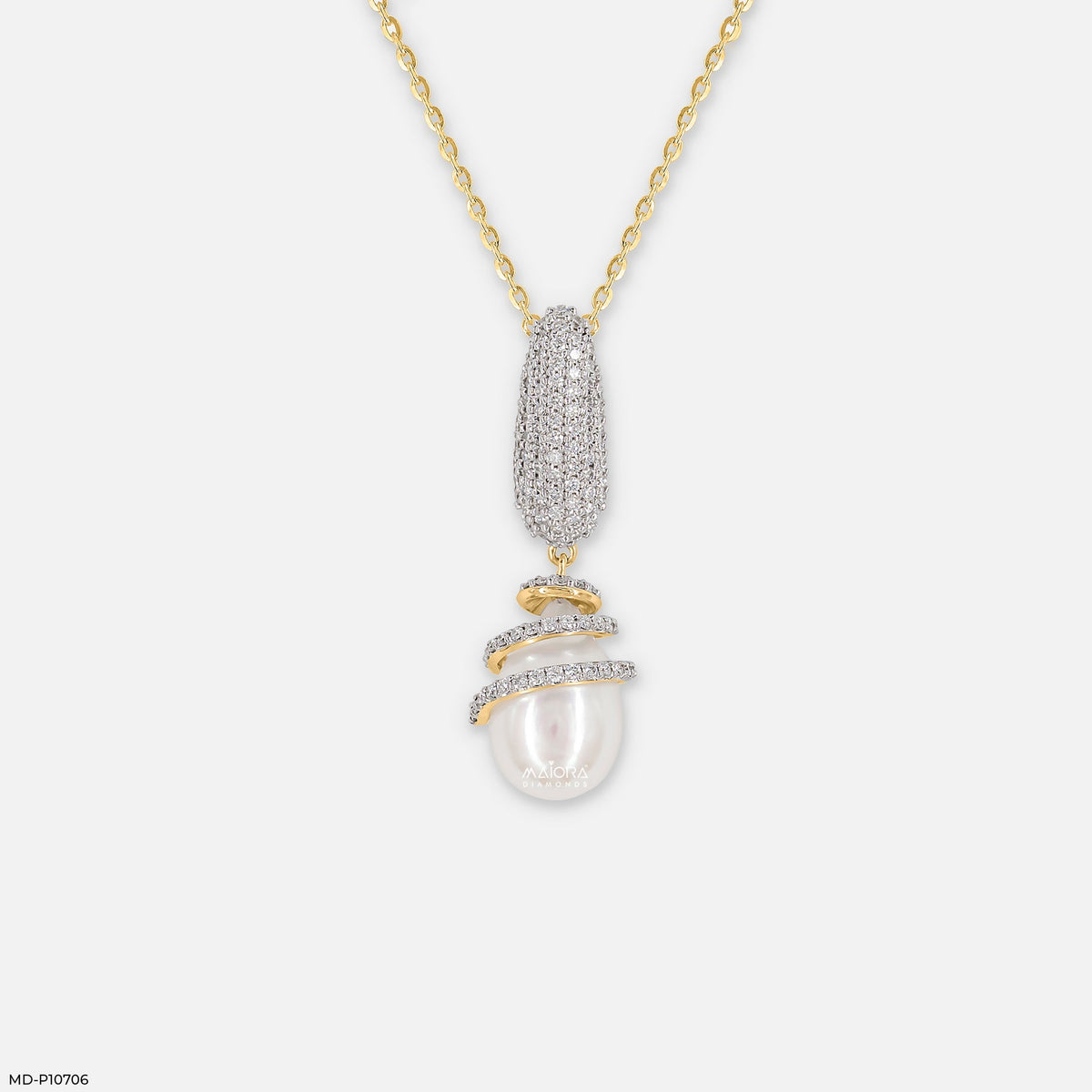 Elegant Spiral Diamond Pendant