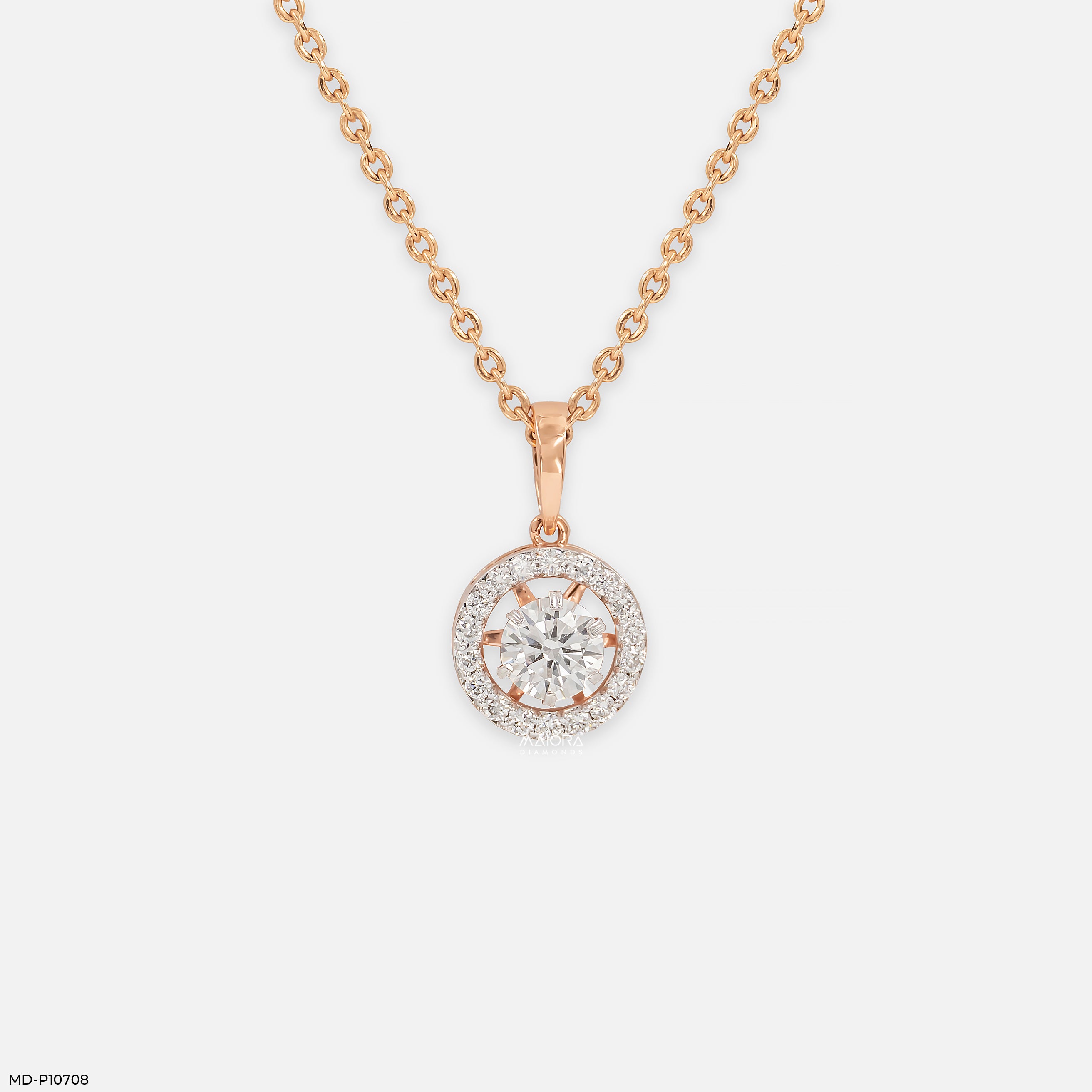 0.75 Carat Vela Diamond Halo Drop Lab Diamond Pendant