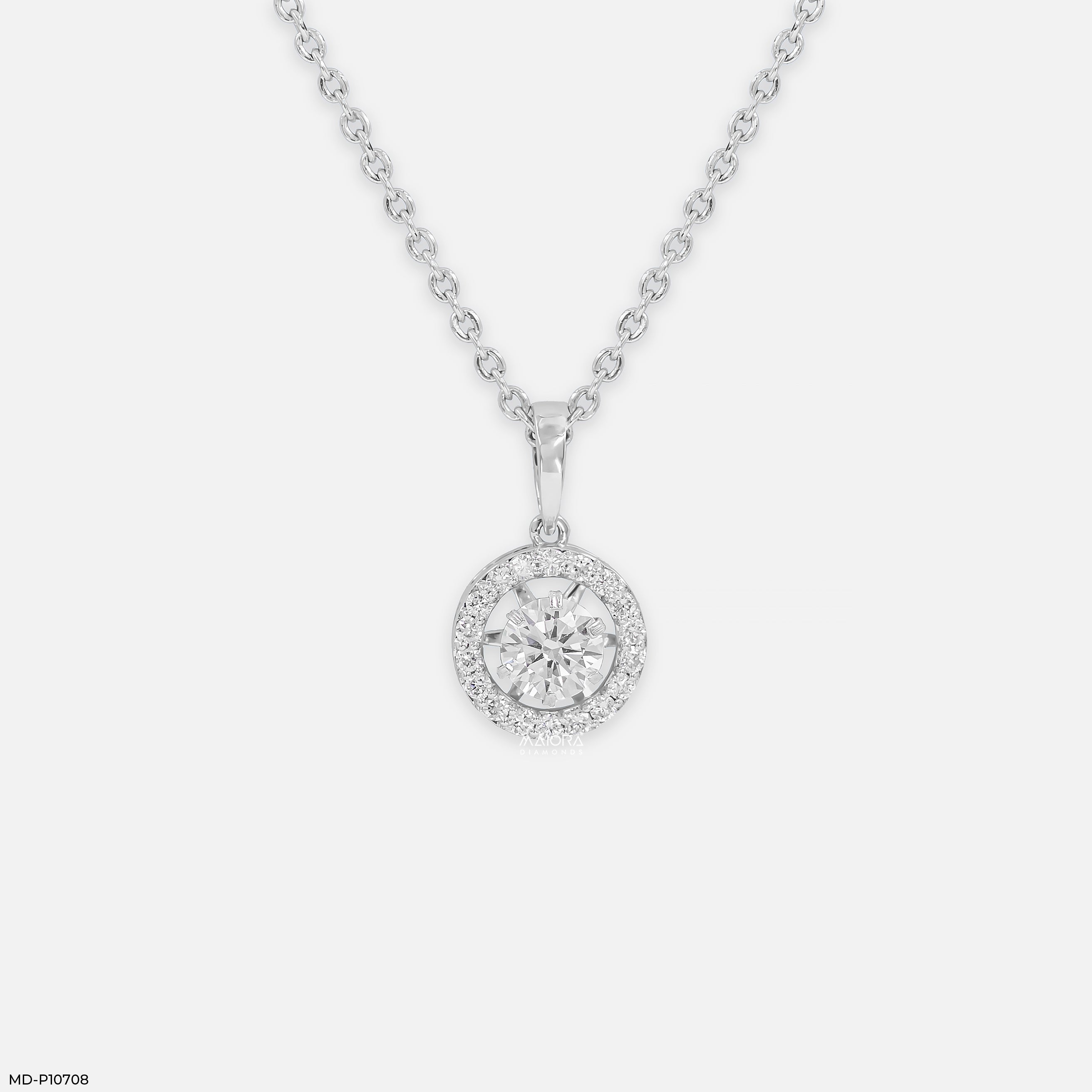 0.75 Carat Vela Diamond Halo Drop Lab Diamond Pendant
