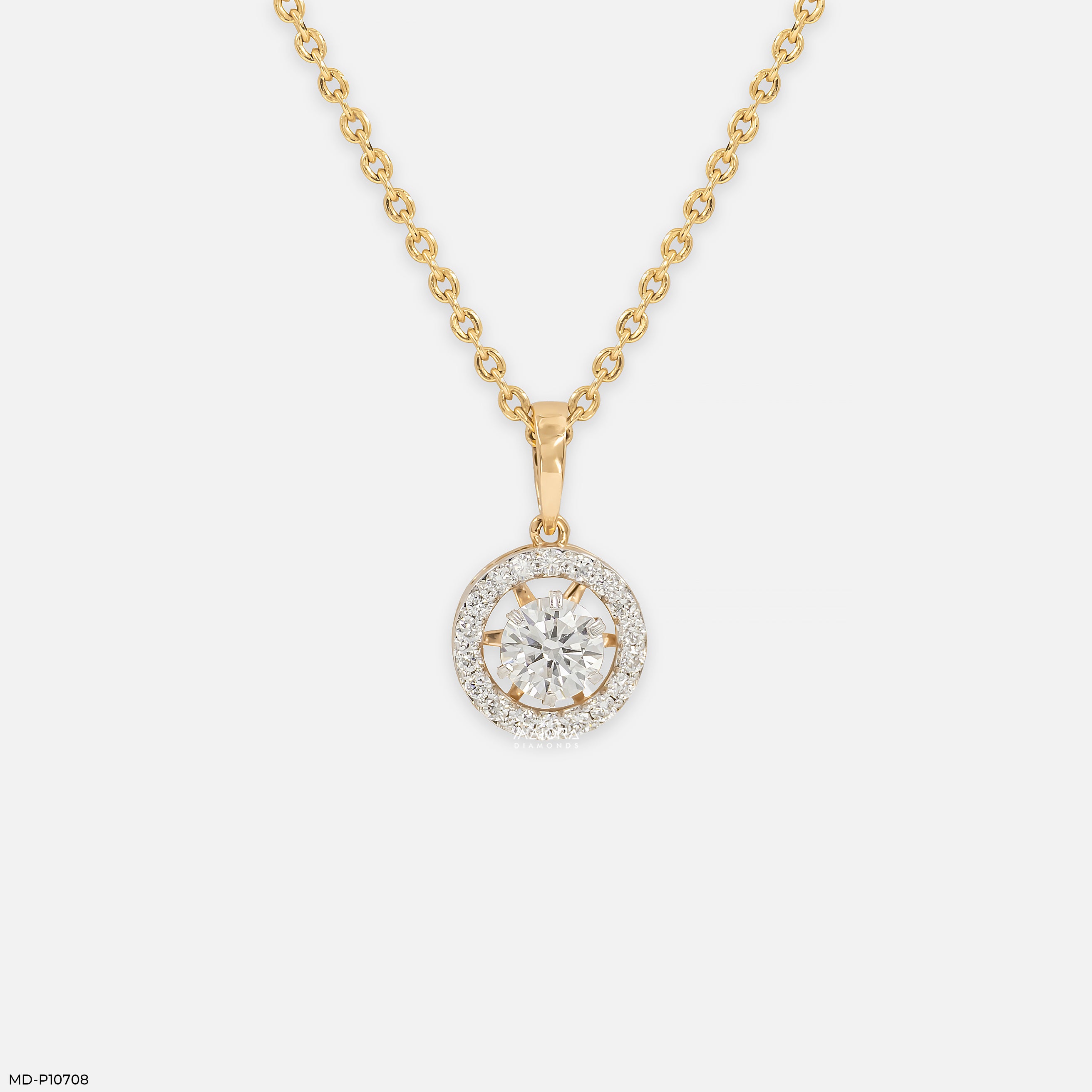 0.75 Carat Vela Diamond Halo Drop Lab Diamond Pendant