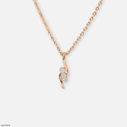 Silver Twist Diamond Pendant 18K Rose Gold