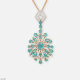 Frozen Blue Drop Diamond Pendant 9K Rose Gold