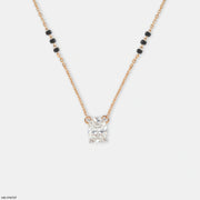 Majestic Solitaire Oval Diamond Mangalsutra 9K Yellow Gold