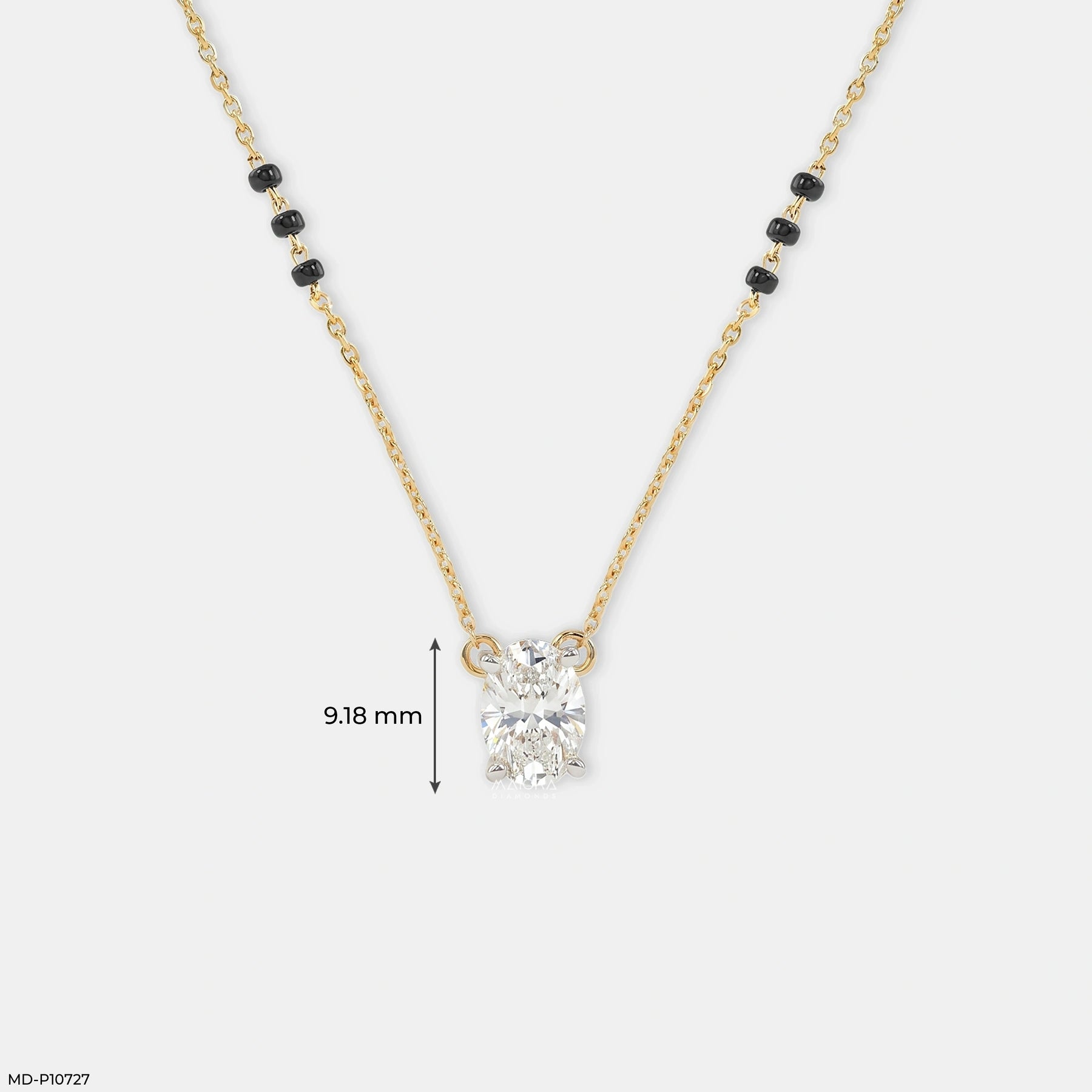 Majestic Solitaire Oval Diamond Mangalsutra Platinum 950
