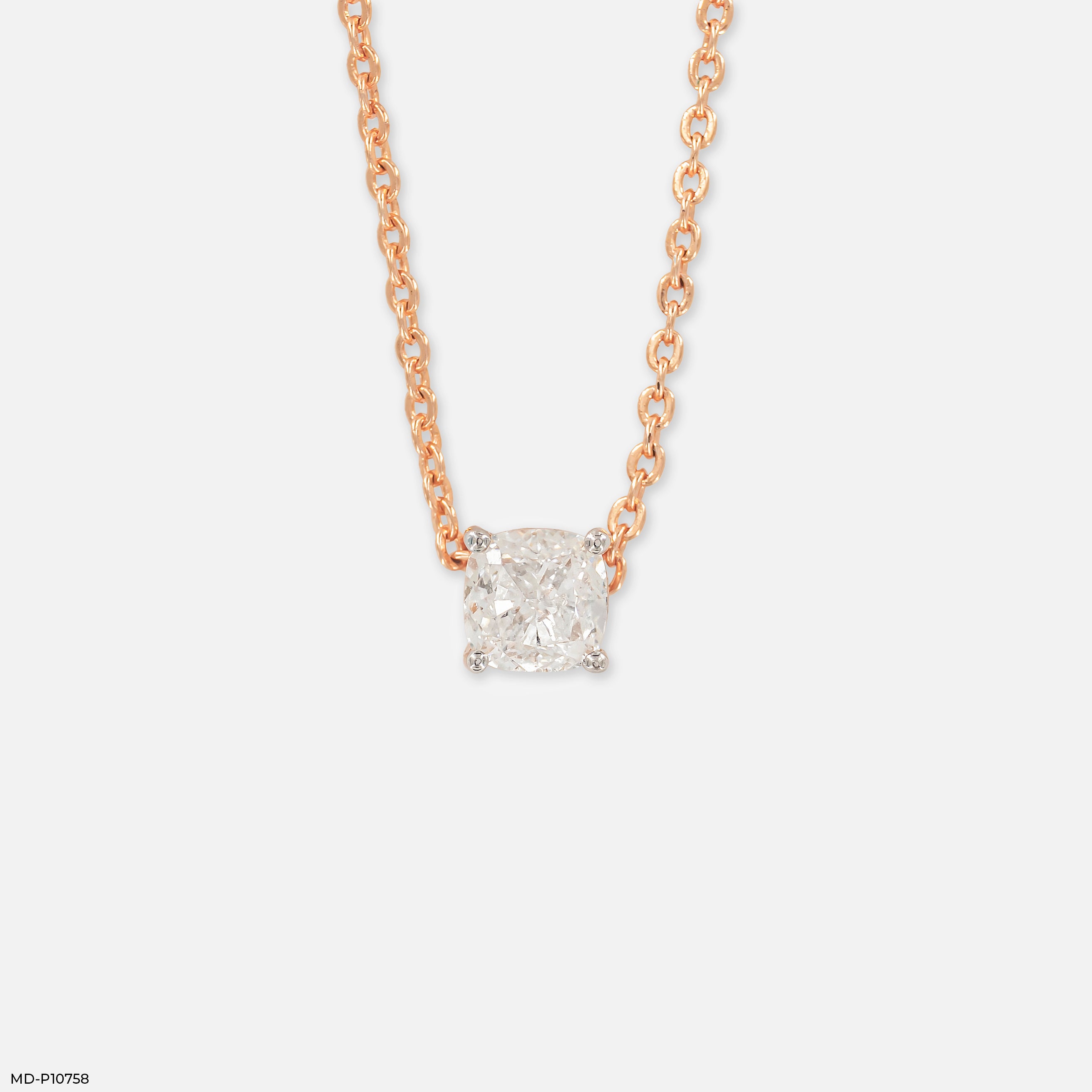 Halo Cushion Solitaire Diamond Pendant