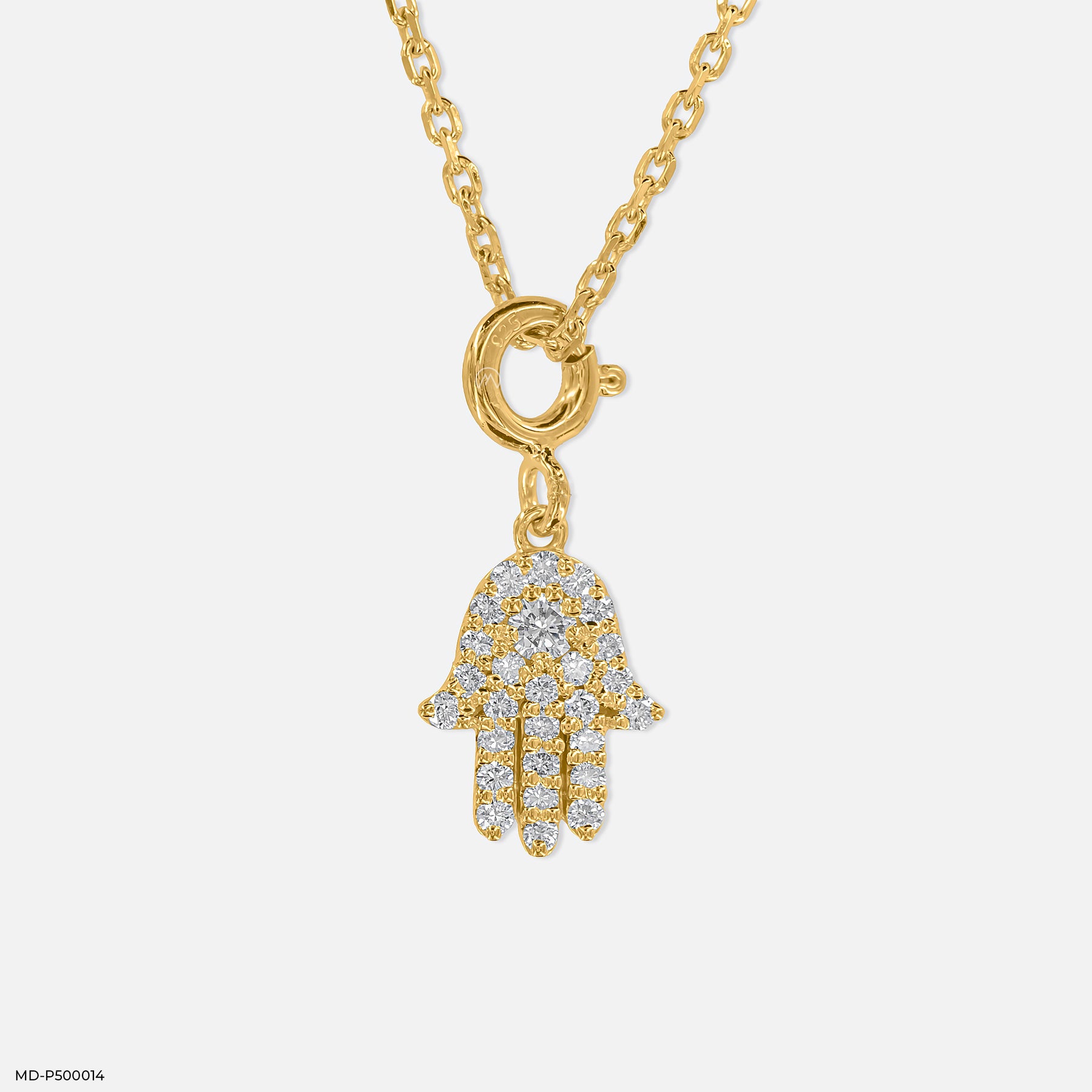 Palm of Peace Lab Diamond Charm 925 Silver