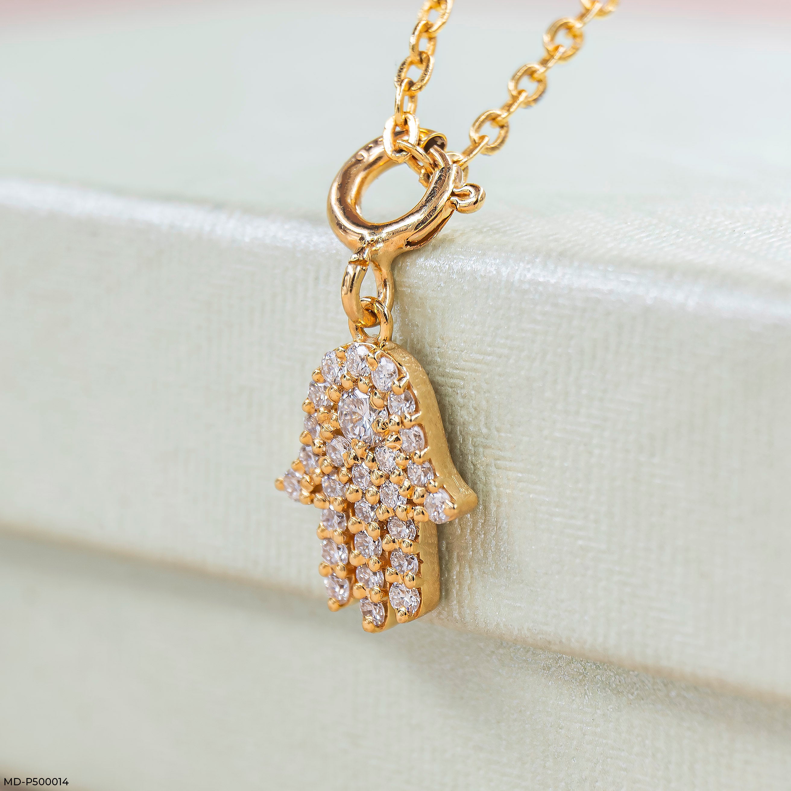 Palm of Peace Lab Diamond Charm 925 Silver