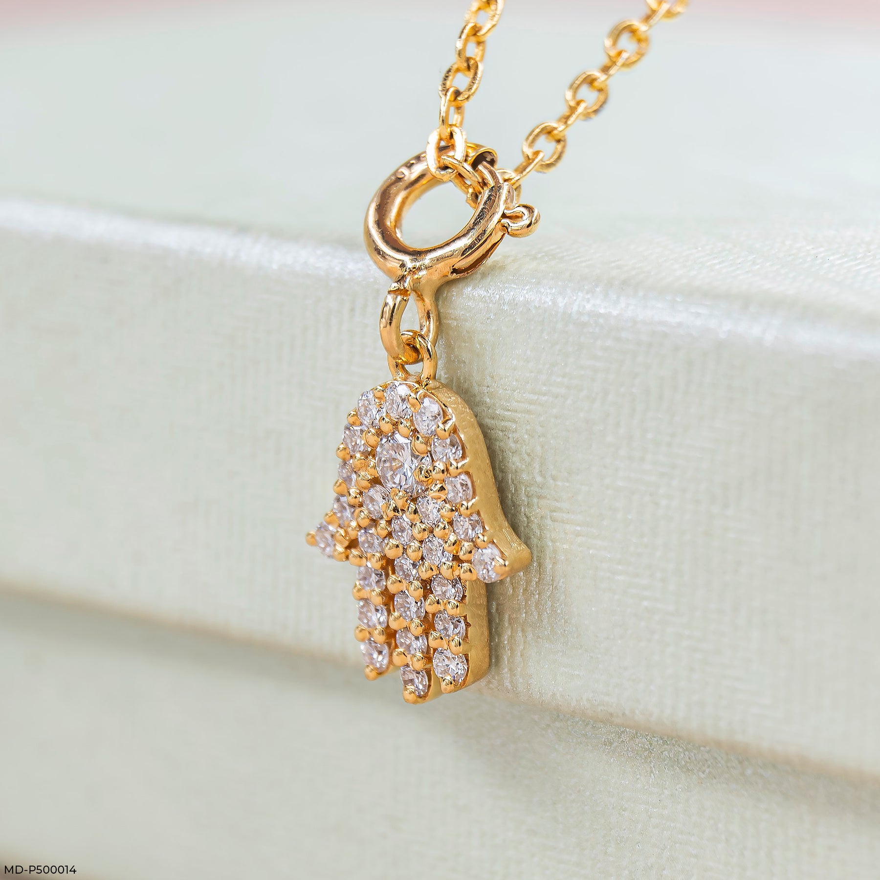 Palm of Peace Lab Diamond Charm 925 Silver