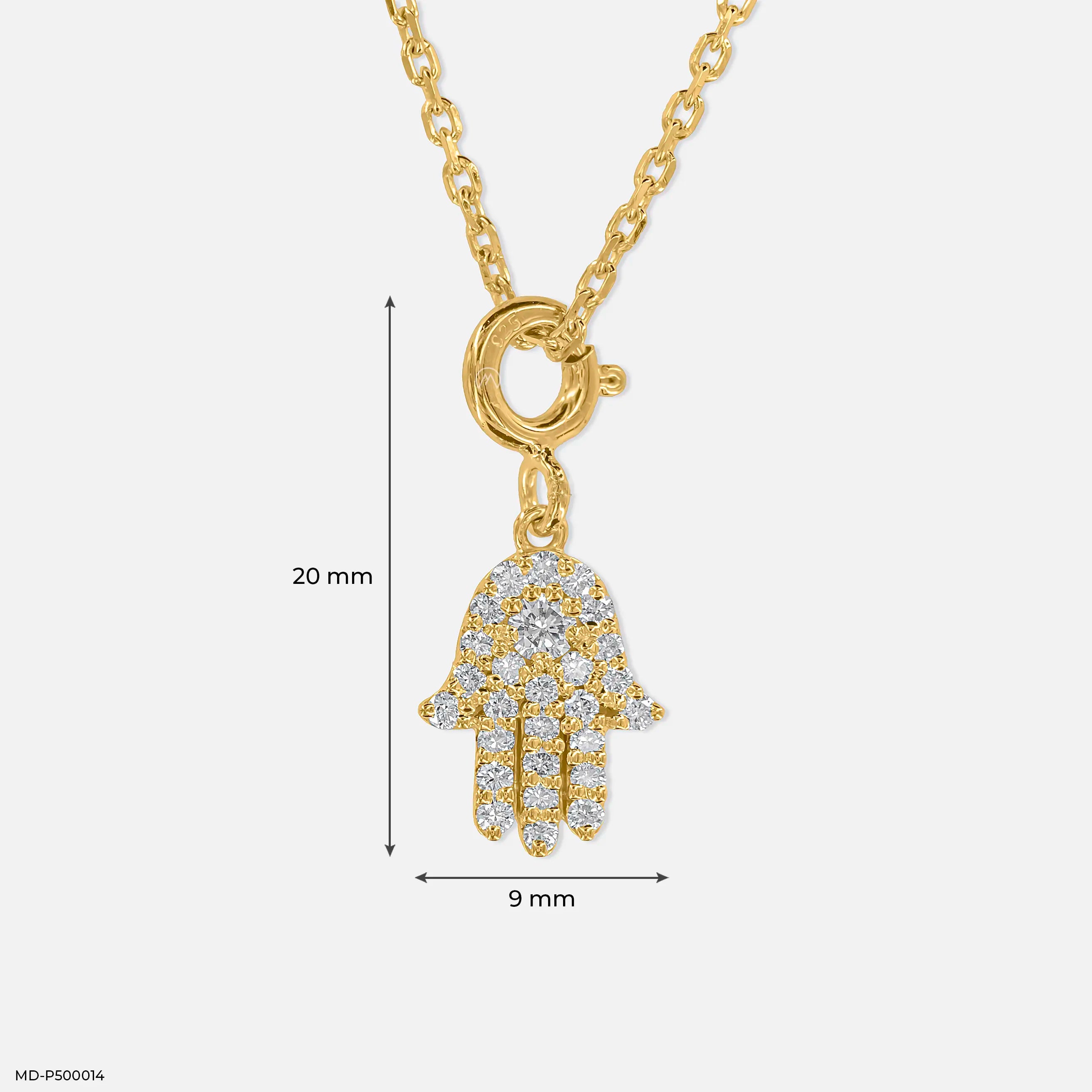 Palm of Peace Lab Diamond Charm 925 Silver
