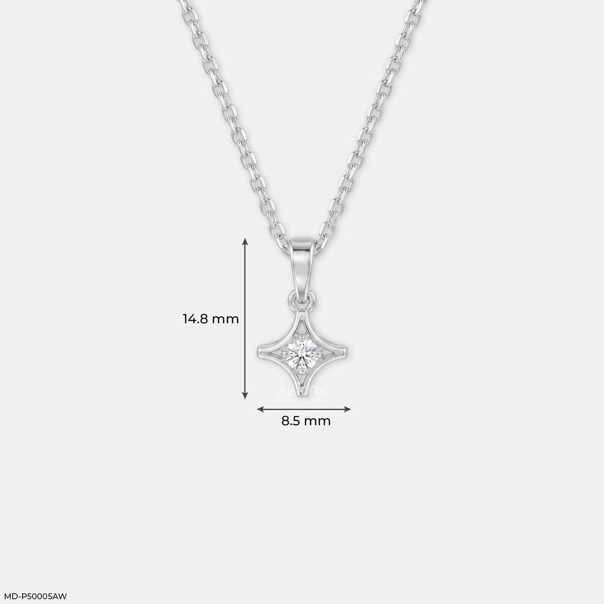 North Star Solitaire Round Diamond Pendant