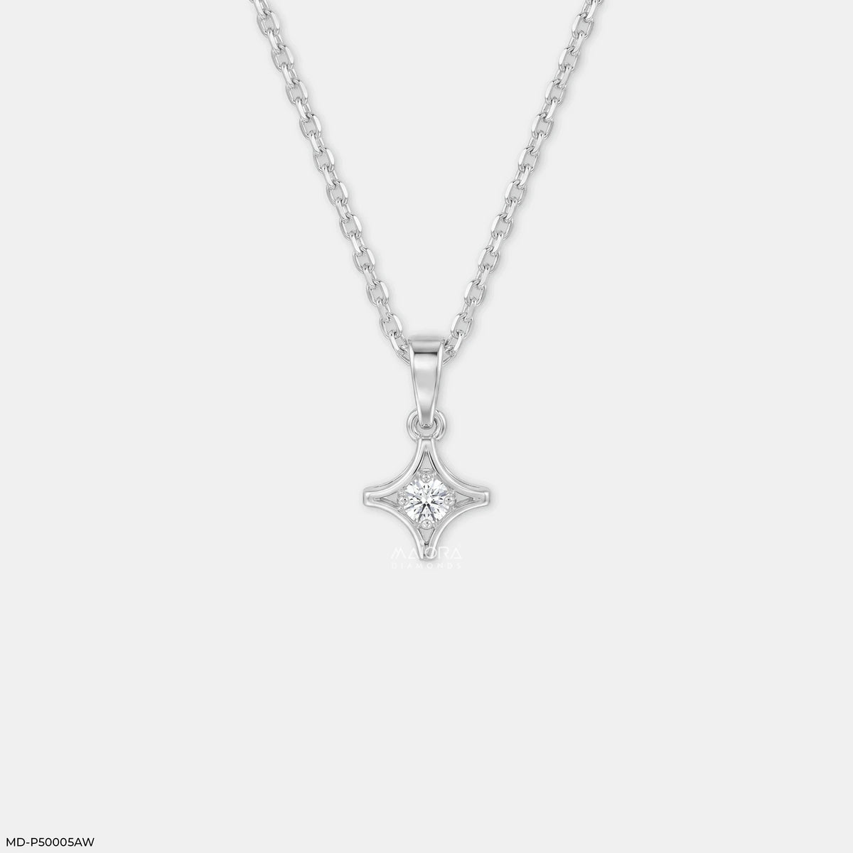 North Star Solitaire Round Diamond Pendant