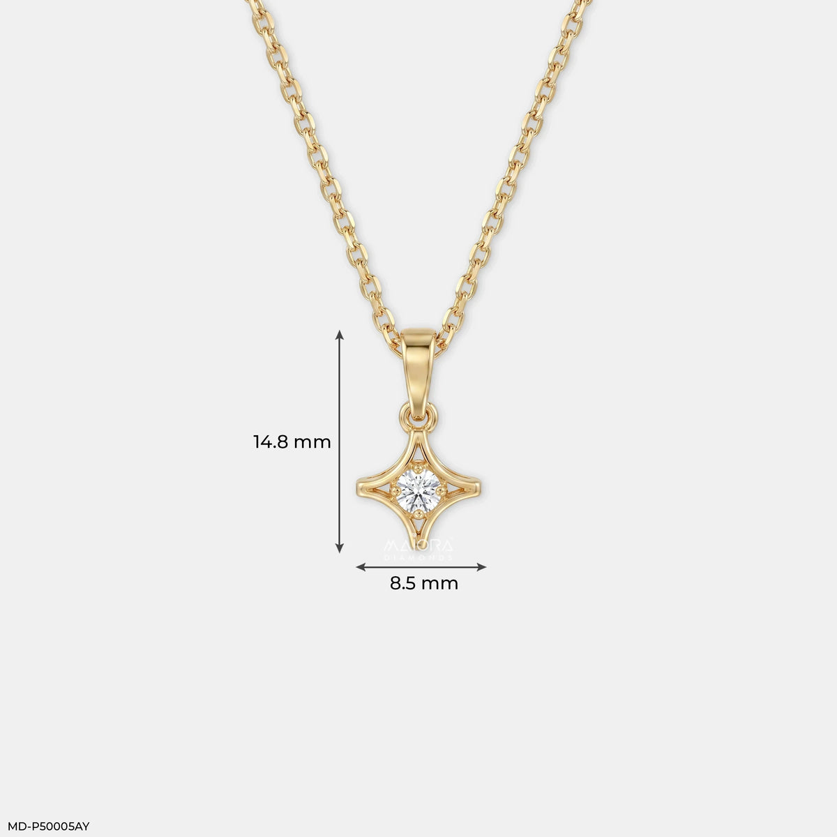Modern Glow Solitaire Round Diamond Pendant
