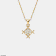 X Edges Cluster Diamond Pendant